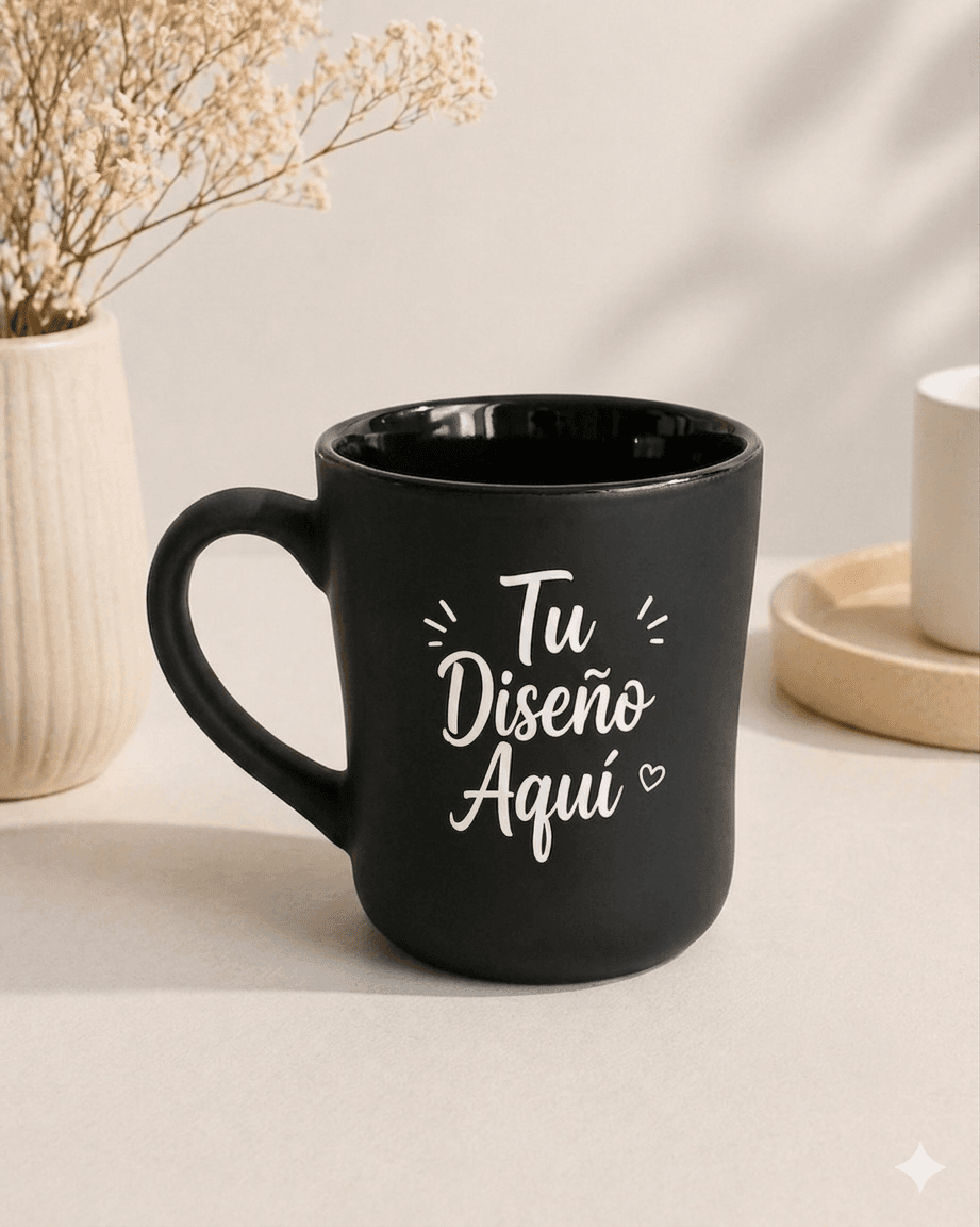 🖤 Taza de Cerámica Negra 450 ml